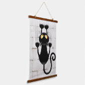 Cat Falldown lustige Zeichentrickfigur Wandteppich Mit Holzrahmen (Gewinkelt)