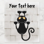 Cat Falldown lustige Zeichentrickfigur Weinetikett (Einzelnes Label)