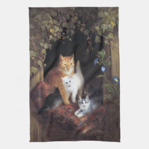 Cat Family and Ivy Leaf von Henriette Ronner Knip Geschirrtuch