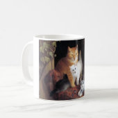 Cat Family and Ivy Leaf von Henriette Ronner Knip Kaffeetasse (Vorderseite Links)