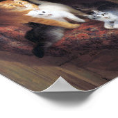 Cat Family and Ivy Leaf von Henriette Ronner Knip Poster (Ecke)