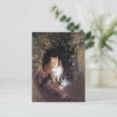 Cat Family and Ivy Leaf von Henriette Ronner Knip Postkarte (Stehend Vorderseite)