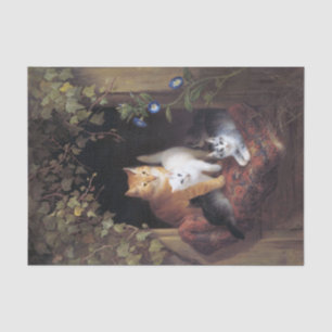 Cat Family and Ivy Leaf von Henriette Ronner Knip Seidenpapier