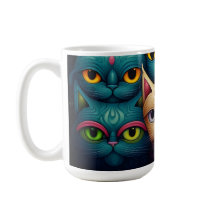 Cat Family Colorful Whimsical 1