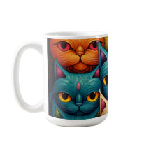 Cat Family Colorful Whimsical 2