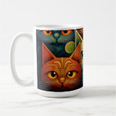Cat Family Colorful Whimsical 4a Kaffeetasse (Links)