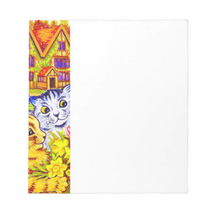Cat Family in Garden Notizblock