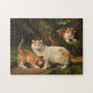 Cat Family Playing   Julius Adam the Younger Puzzle
