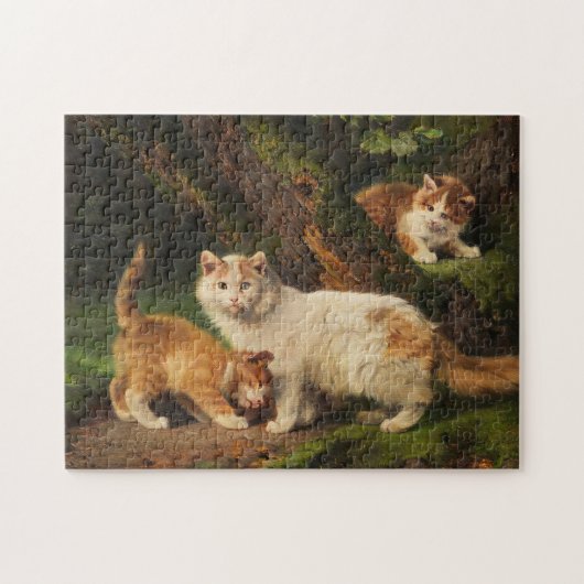 Cat Family Playing | Julius Adam the Younger Puzzle (Horizontal)