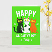 Cat Family St Cattys Day Card Karte (Gelbe Blume)