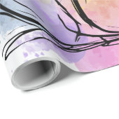 Cat Family Watercolor Kunstdruckpapier Geschenk Geschenkpapier (Rolleneckpunkt)