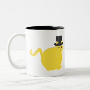 Cat Fat Cat Rich Animal Kitten Fat Feline Pet Zweifarbige Tasse