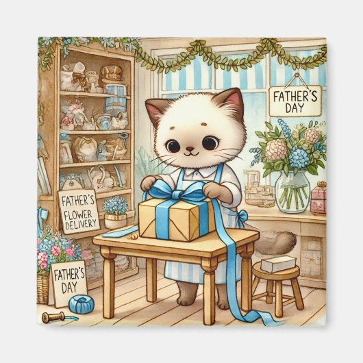 Cat Father's Day Magnet für Cat-Vater (Vorne)