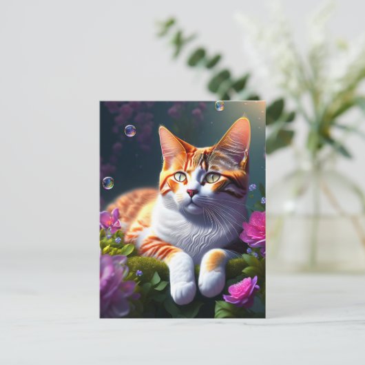 Cat feeling postkarte (Stehend Vorderseite)