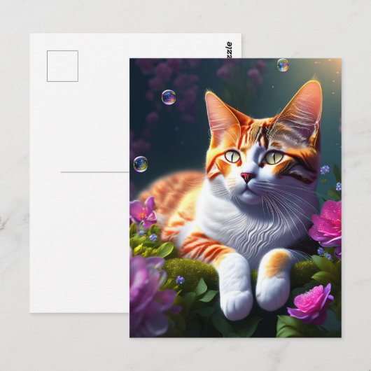 Cat feeling postkarte (Vorne/Hinten)