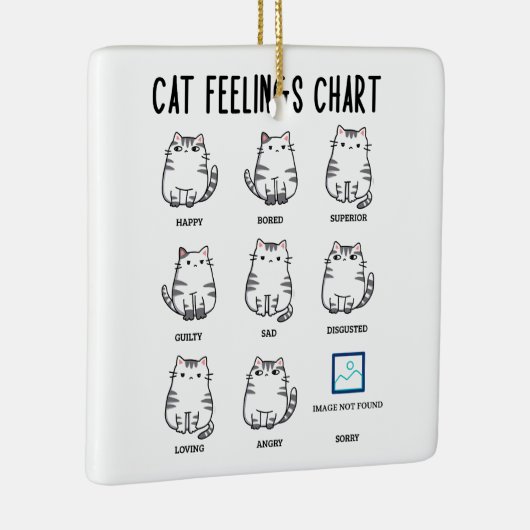 Cat Feelings Chart Keramikornament (Rechts)