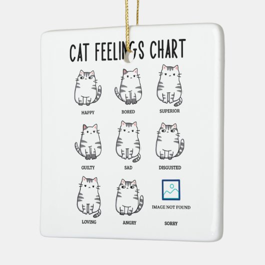 Cat Feelings Chart Keramikornament (Links)