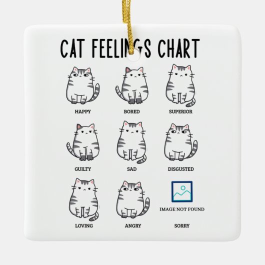 Cat Feelings Chart Keramikornament (Vorderseite)