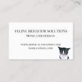 Cat Feline Watercolor Business Service Visitenkarte (Rückseite)