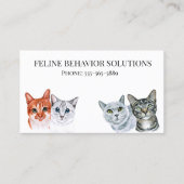 Cat Feline Watercolor Business Service Visitenkarte (Vorderseite)