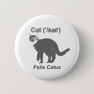 Cat Felis Catus Button