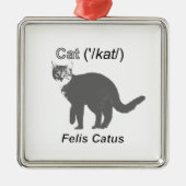 Cat Felis Catus Silbernes Ornament (Vorne)