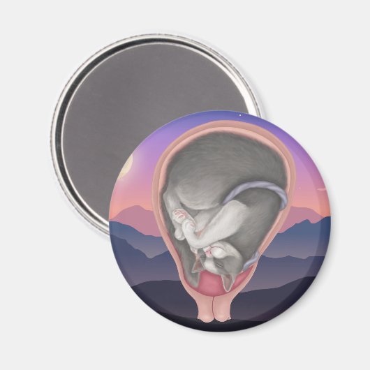 Cat Fetus Magnet (Vorderseite/Rückseite)