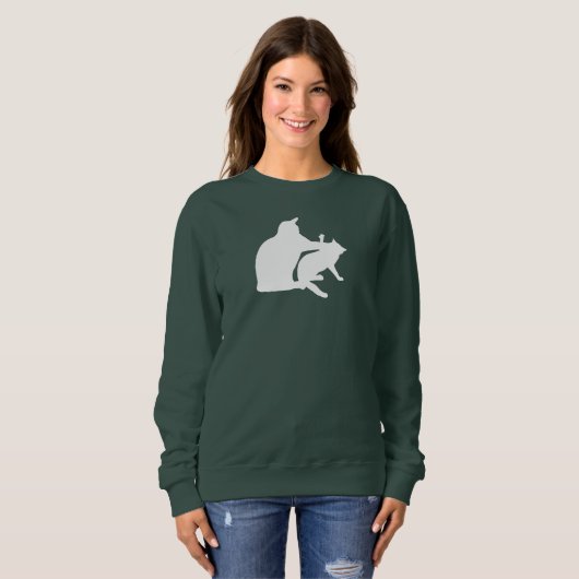 Cat Fight Funny Sweatshirt (Vorne ganz)