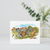 Cat Fight Louis Wain Postkarte (Stehend Vorderseite)