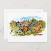 Cat Fight Louis Wain Postkarte (Vorne/Hinten)