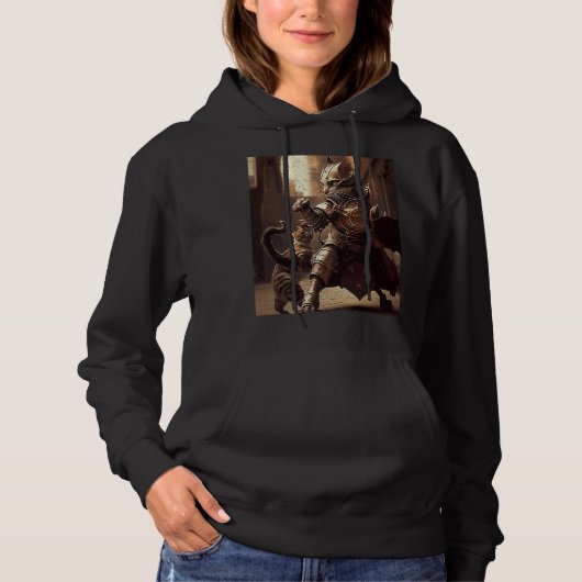 Cat Fighting Steampunk Hoodie (Vorderseite)