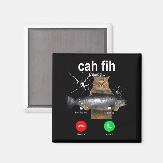 Cat Fih Calling Meme Funny Fish Cat Humor Gift Tee Magnet (Vorderseite/Rückseite)