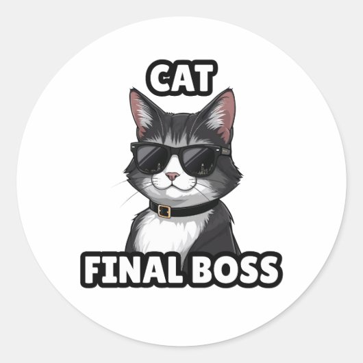 Cat Final Boss Cool Sticker (Vorderseite)