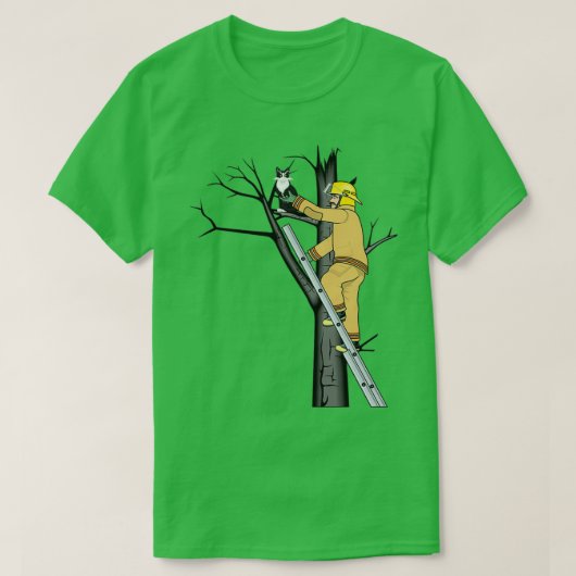 Cat Firefighter Feuerwehr Rettungsdienst Feuerwehr T-Shirt (Design vorne)