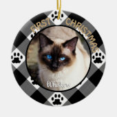 Cat First Christmas Keepake Keramik Ornament (Vorne)