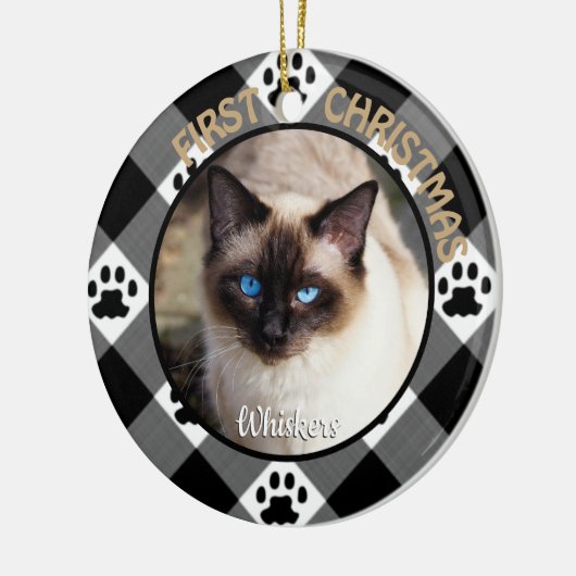 Cat First Christmas Keepake Keramik Ornament (Links)