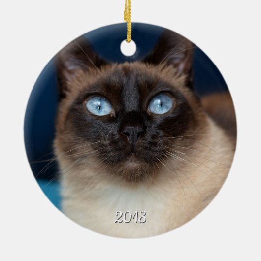 Cat First Christmas Keepake Keramik Ornament (Hinten)