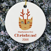Cat First Christmas Keramik Ornament