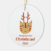 Cat First Christmas Keramik Ornament (Links)