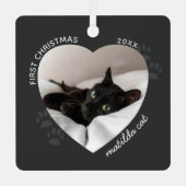 Cat First Christmas Pet Foto Ornament (Vorderseite)