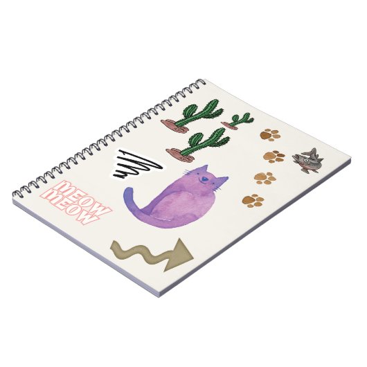 Cat Fish Cactus Notebook Notizblock (Linke Seite)