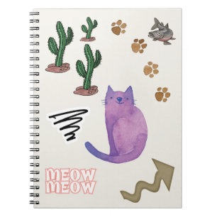 Cat Fish Cactus Notebook Notizblock
