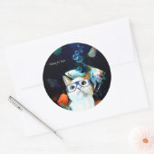 Cat Fish Sushi Spaß Funny Fantasy Round Sticker (Umschlag)