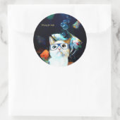 Cat Fish Sushi Spaß Funny Fantasy Round Sticker (Tasche)