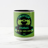 Cat Fishing Au Gres Zweifarbige Tasse (Mittel)