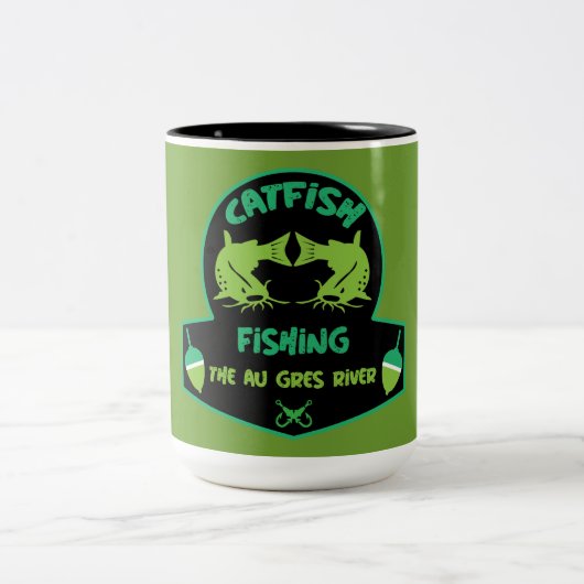 Cat Fishing Au Gres Zweifarbige Tasse (Mittel)