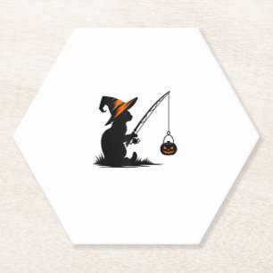Cat Fishing Pumpkin Halloween Kostüm Cat Lover Untersetzer