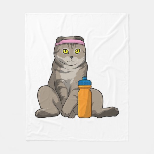 Cat Fitness Drinking Mug Fleecedecke (Vorderseite)