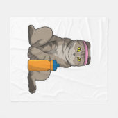 Cat Fitness Drinking Mug Fleecedecke (Vorderseite (Horizontal))