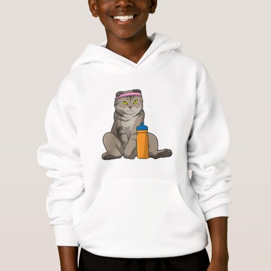 Cat Fitness Drinking Mug Hoodie (Vorderseite)